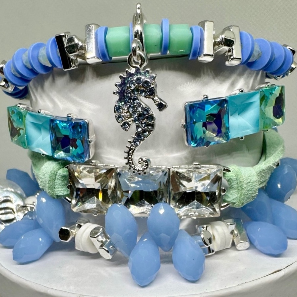 “Seashore Sparkle” Bomb Party 2023 Stacked Bracelet Gem